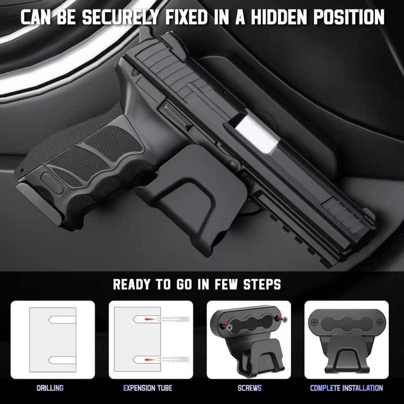 Universal Gun Magnet Mount Magnetic Pistol Holder Glock Stand 15Lbs Wall/Car Handgun Holster with Trigger Guard Protection