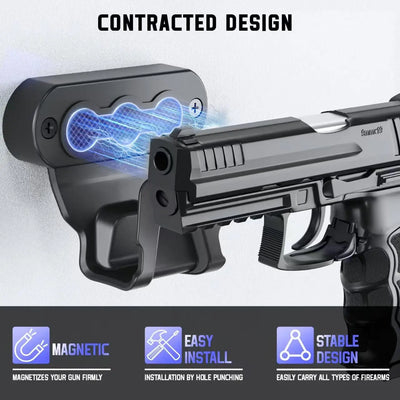 Universal Gun Magnet Mount Magnetic Pistol Holder Glock Stand 15Lbs Wall/Car Handgun Holster with Trigger Guard Protection