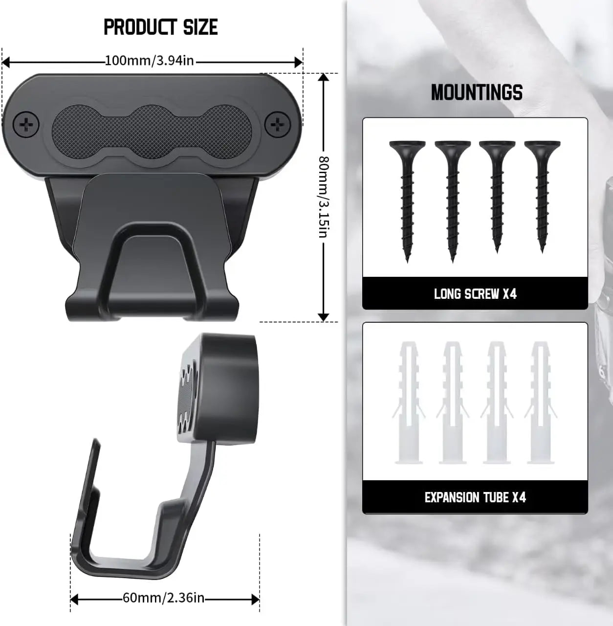 Universal Gun Magnet Mount Magnetic Pistol Holder Glock Stand 15Lbs Wall/Car Handgun Holster with Trigger Guard Protection