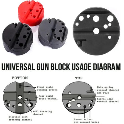 Universal Gunsmithing Bench Block M1911 Ruger 10/22s Style Disassembly Reassemble Tools black