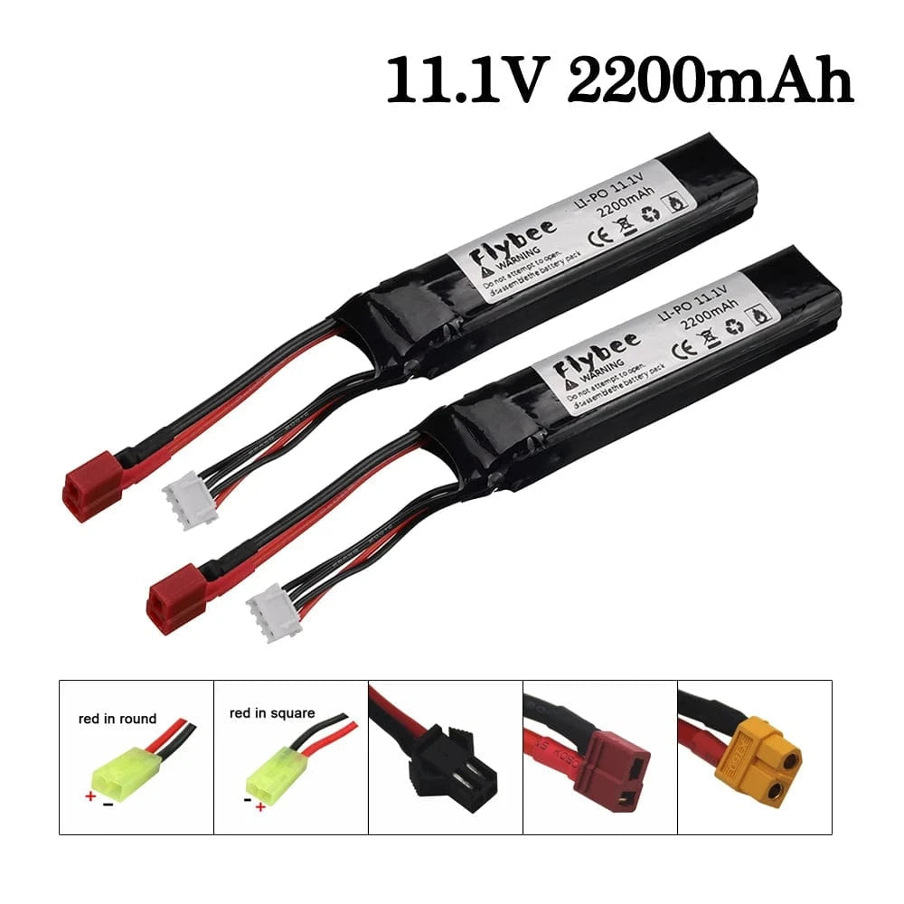 Upgrade Power Water Gun Lipo Battery 3S 11.1V 2200mAh 35C for AKKU Mini Airsoft BB Air Pistol Electric Toys Guns RC Parts 452096