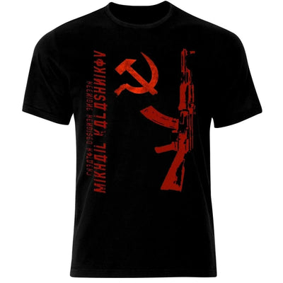 USSR Army Kalashnikov AK-47 Russia Soviet Assault Rifle T Shirt. Short Sleeve 100% Cotton Casual T-shirts Loose Top Size S-3XL black / L