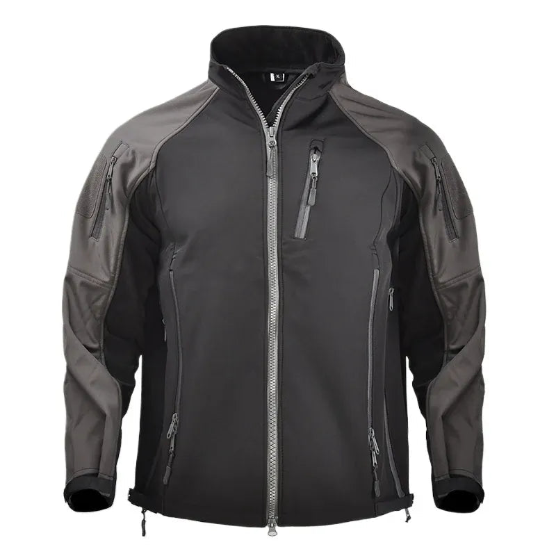 Veste tactique d'extérieur chaude et souple, résistante à l'usure, coupe-vent, combinaison d'assaut, vêtements d'extérieur d'entraînement de Camping, automne et hiver Black / L 65-75kg