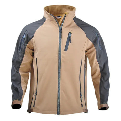 Veste tactique d'extérieur chaude et souple, résistante à l'usure, coupe-vent, combinaison d'assaut, vêtements d'extérieur d'entraînement de Camping, automne et hiver Sand / L 65-75kg