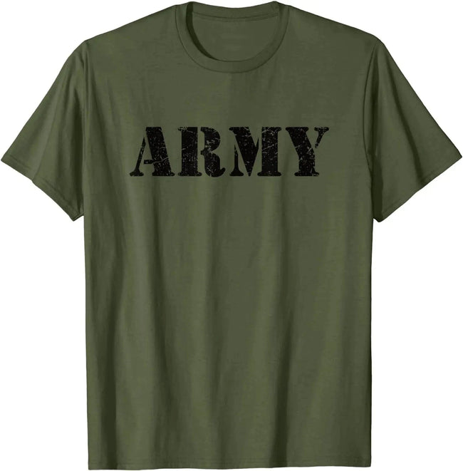 Vintage USA Army T Shirt | Military Green US Retro Logo Gift Men T-Shirt Short Casual 100% Cotton army green / L