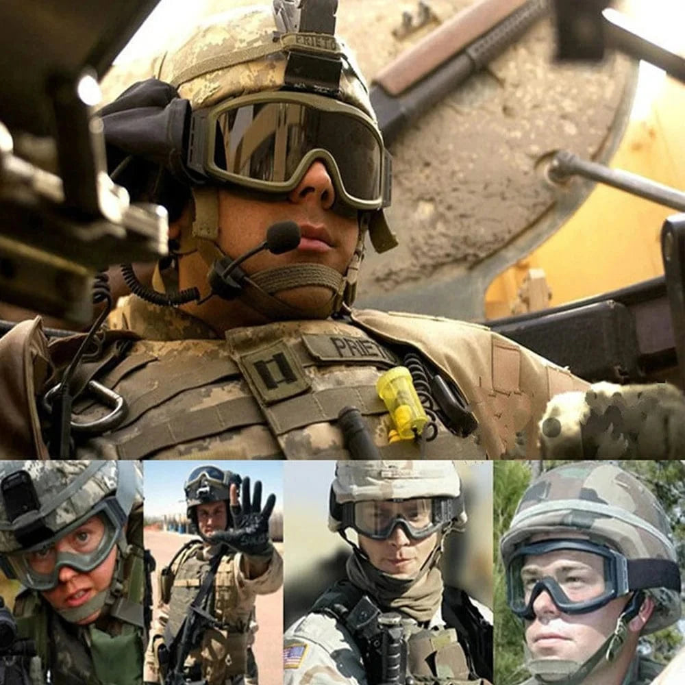 VULPO Tactical Goggles Airsoft Paintball Shooting Goggles Windproof Anti Fog Glasses Hiking Mountaineering Glasses