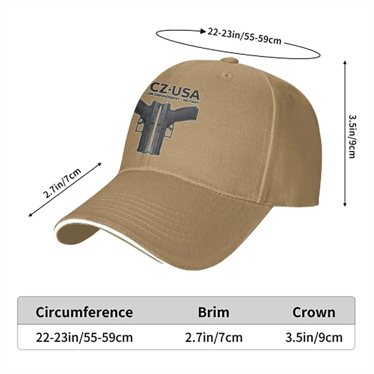 Washed Men's Baseball Cap Classic Trucker Snapback Caps Dad Hat CZ USA Gun Golf Hats