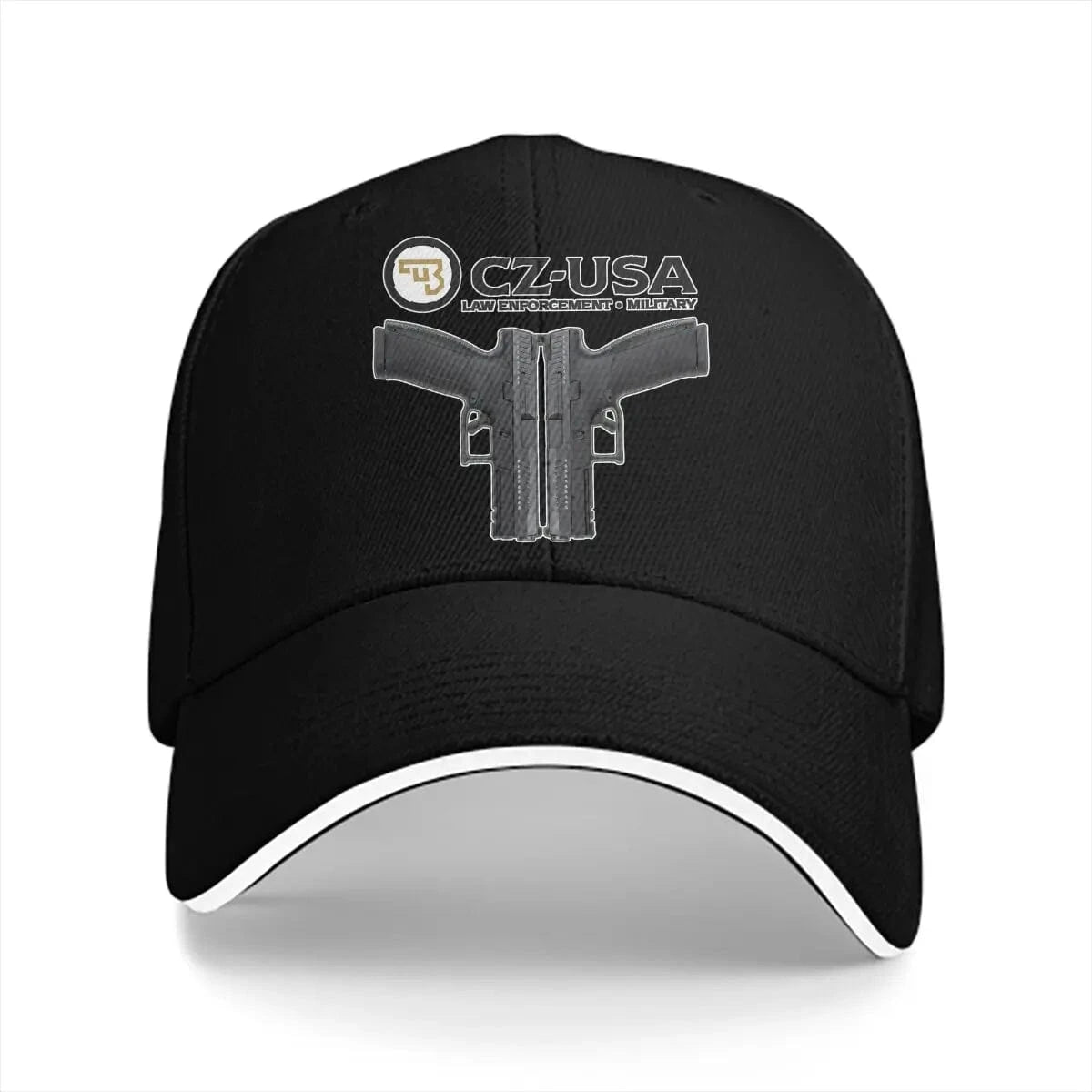 Washed Men's Baseball Cap Classic Trucker Snapback Caps Dad Hat CZ USA Gun Golf Hats black / One Size