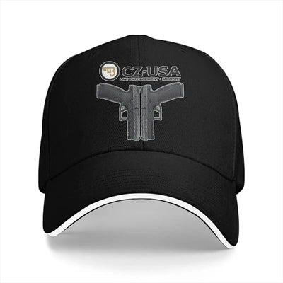 Washed Men's Baseball Cap Classic Trucker Snapback Caps Dad Hat CZ USA Gun Golf Hats black / One Size