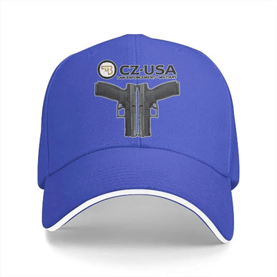 Washed Men's Baseball Cap Classic Trucker Snapback Caps Dad Hat CZ USA Gun Golf Hats Blue / One Size