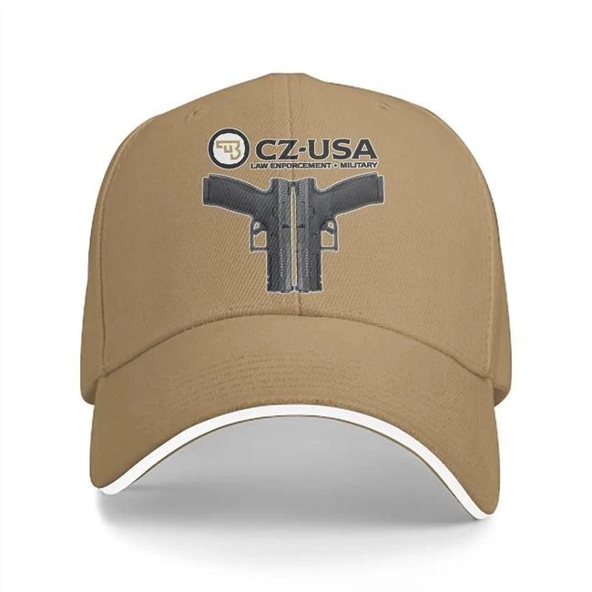 Washed Men's Baseball Cap Classic Trucker Snapback Caps Dad Hat CZ USA Gun Golf Hats Khaki / One Size