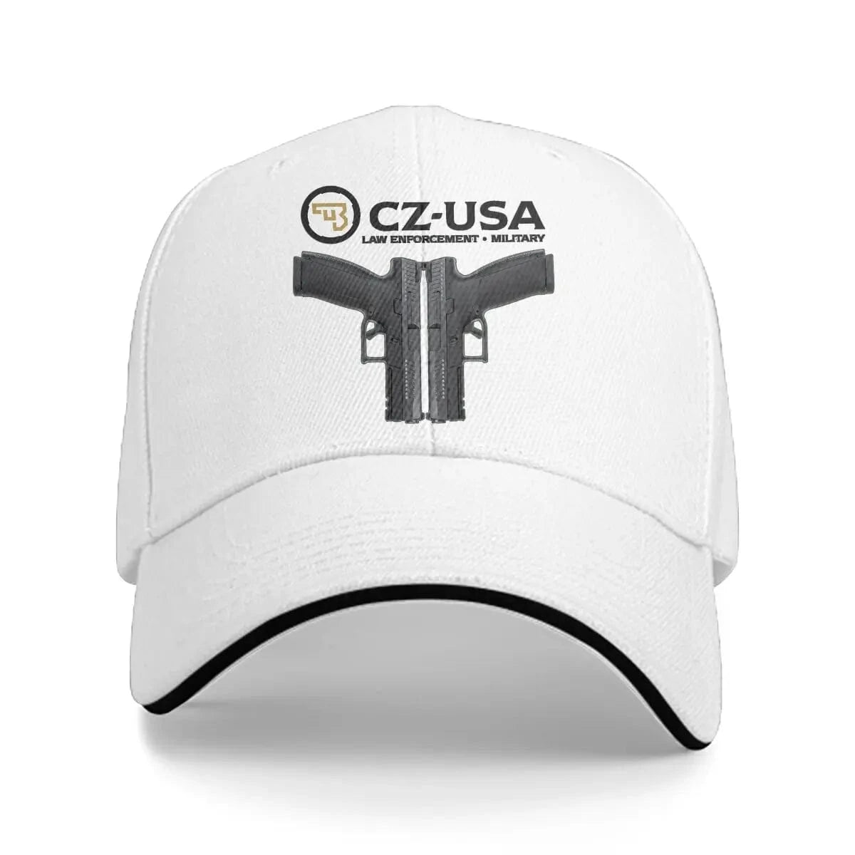 Washed Men's Baseball Cap Classic Trucker Snapback Caps Dad Hat CZ USA Gun Golf Hats WHITE / One Size