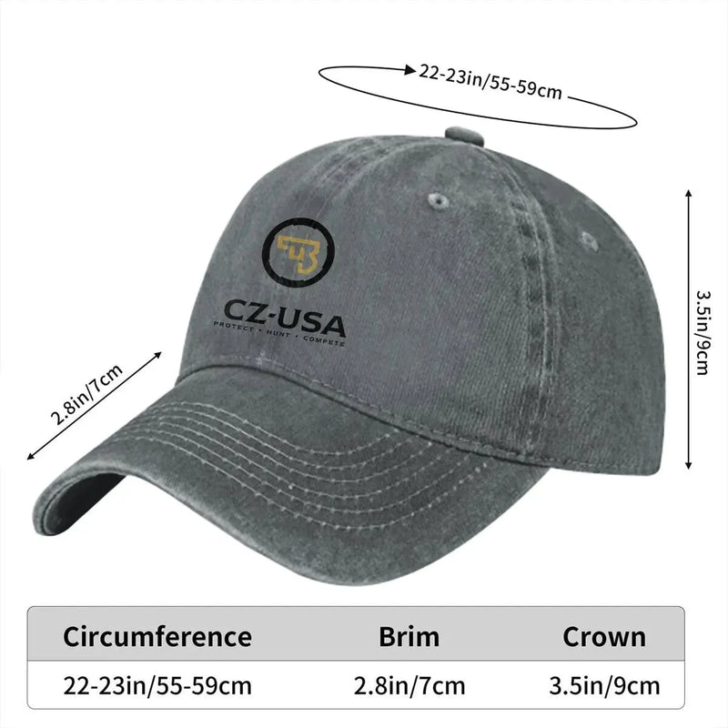 Washed Men's Baseball Cap Tacticals Trucker Snapback Caps Dad Hat CZ USA Gun Golf Hats