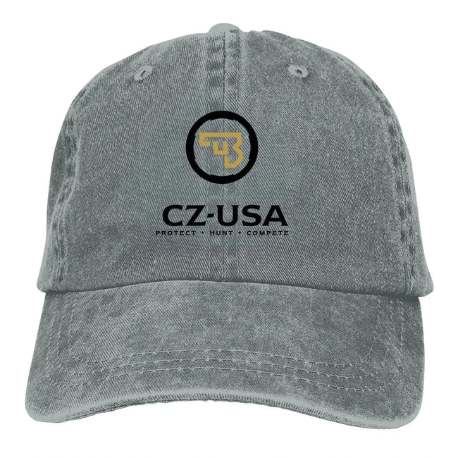 Washed Men's Baseball Cap Tacticals Trucker Snapback Caps Dad Hat CZ USA Gun Golf Hats GRAY / One Size