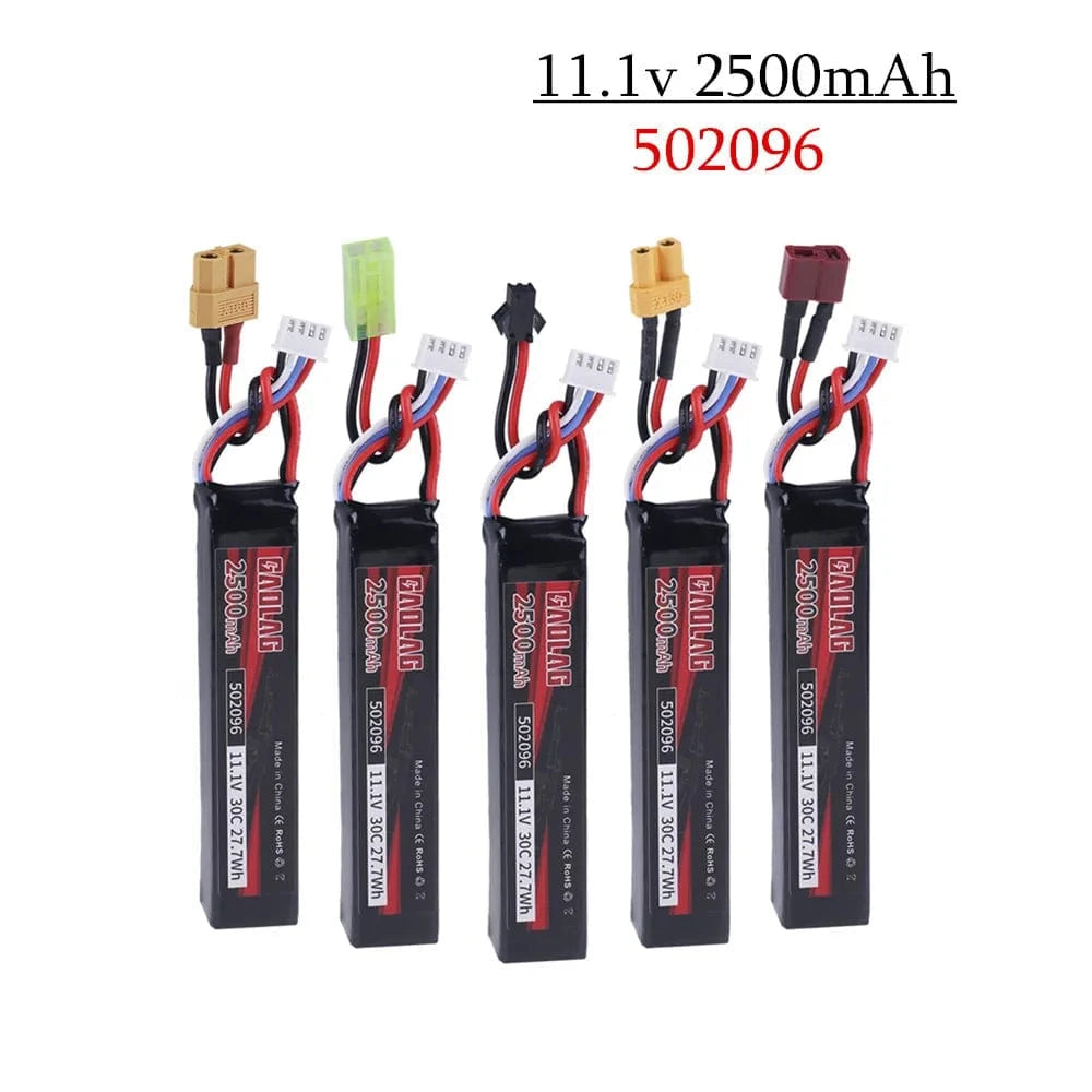 Water Gun Airsoft 11.1V 3S 2500mAh 30C 502096 LiPo battery T/Tamiya/XT30 Plug for Airsoft BB Air Pistol Electric Toys Guns Parts