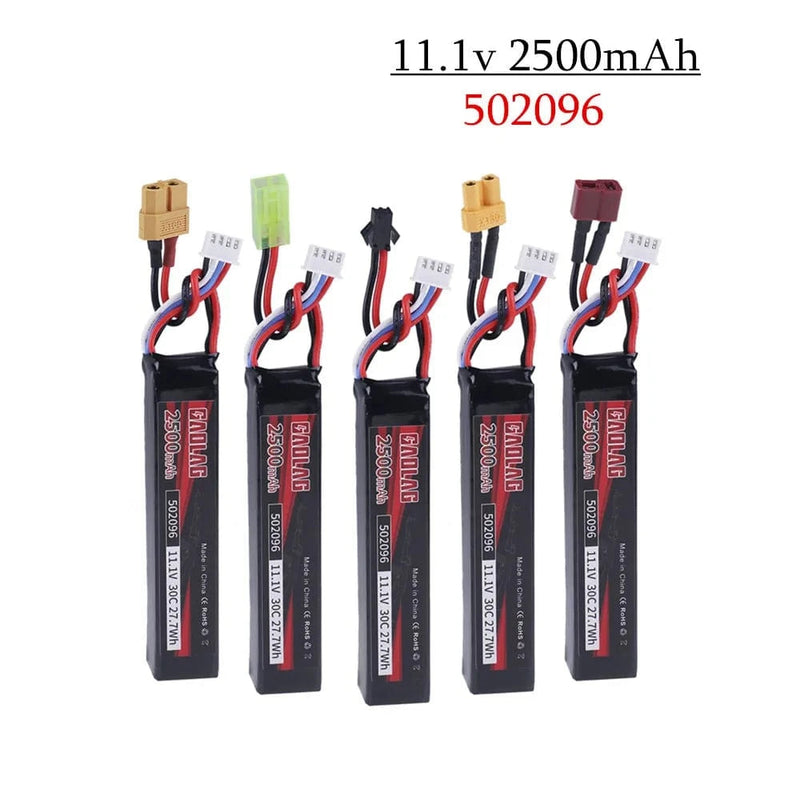 Water Gun Airsoft 11.1V 3S 2500mAh 30C 502096 LiPo battery T/Tamiya/XT30 Plug for Airsoft BB Air Pistol Electric Toys Guns Parts