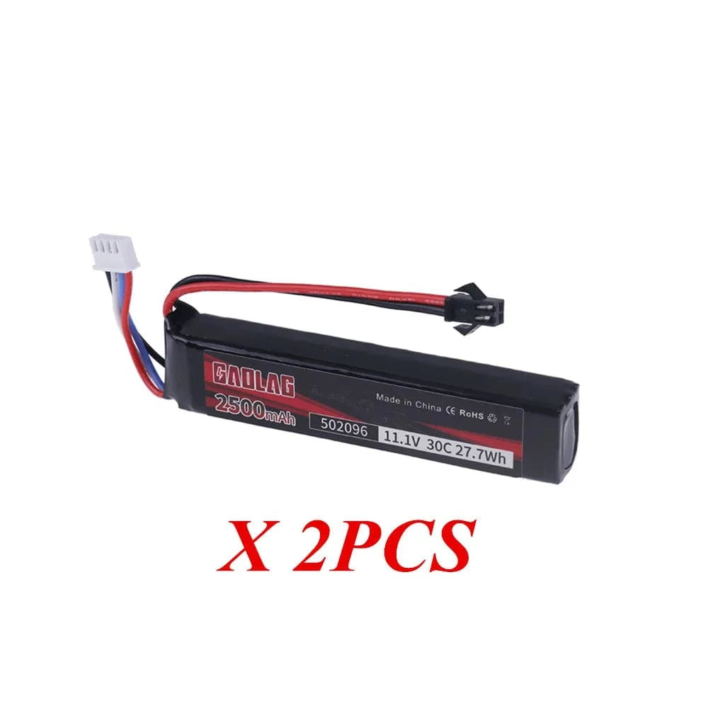 Water Gun Airsoft 11.1V 3S 2500mAh 30C 502096 LiPo battery T/Tamiya/XT30 Plug for Airsoft BB Air Pistol Electric Toys Guns Parts 2pcs SM