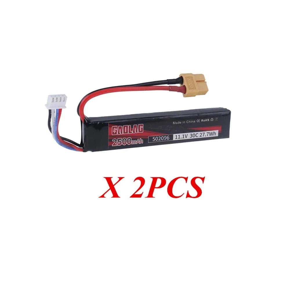 Water Gun Airsoft 11.1V 3S 2500mAh 30C 502096 LiPo battery T/Tamiya/XT30 Plug for Airsoft BB Air Pistol Electric Toys Guns Parts 2pcs XT60