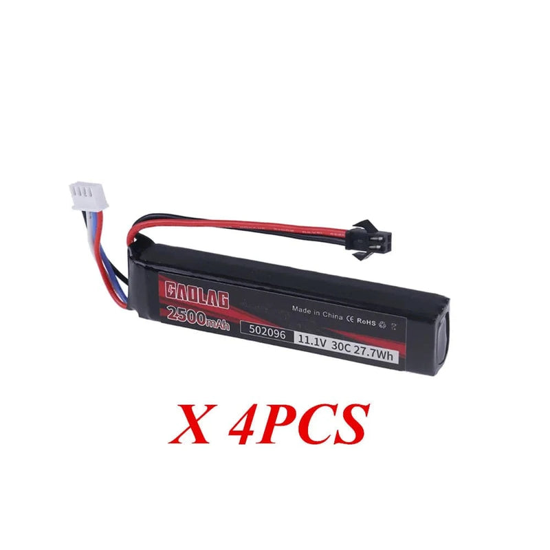 Water Gun Airsoft 11.1V 3S 2500mAh 30C 502096 LiPo battery T/Tamiya/XT30 Plug for Airsoft BB Air Pistol Electric Toys Guns Parts 4pcs SM