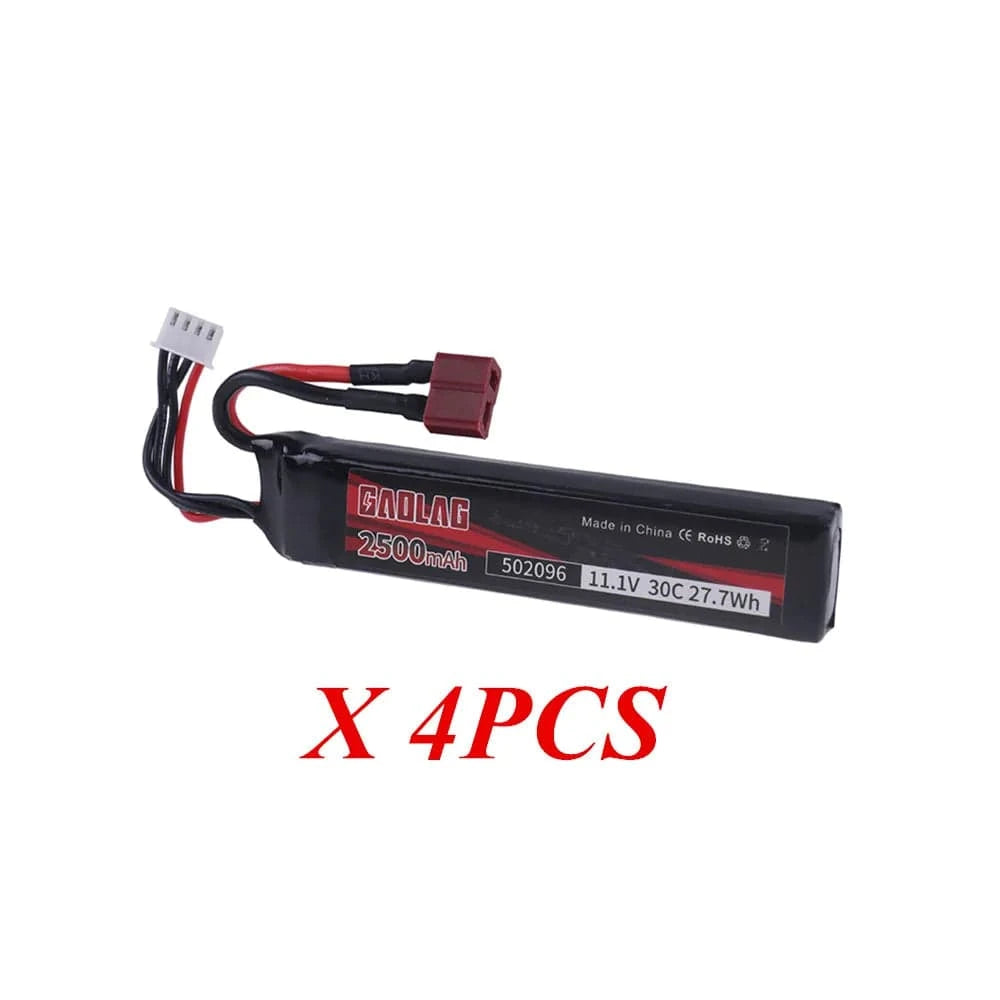Water Gun Airsoft 11.1V 3S 2500mAh 30C 502096 LiPo battery T/Tamiya/XT30 Plug for Airsoft BB Air Pistol Electric Toys Guns Parts 4pcs T