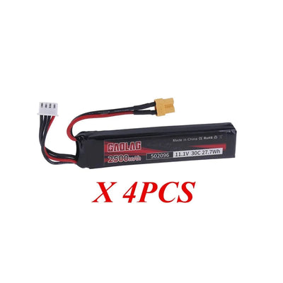Water Gun Airsoft 11.1V 3S 2500mAh 30C 502096 LiPo battery T/Tamiya/XT30 Plug for Airsoft BB Air Pistol Electric Toys Guns Parts 4pcs XT30