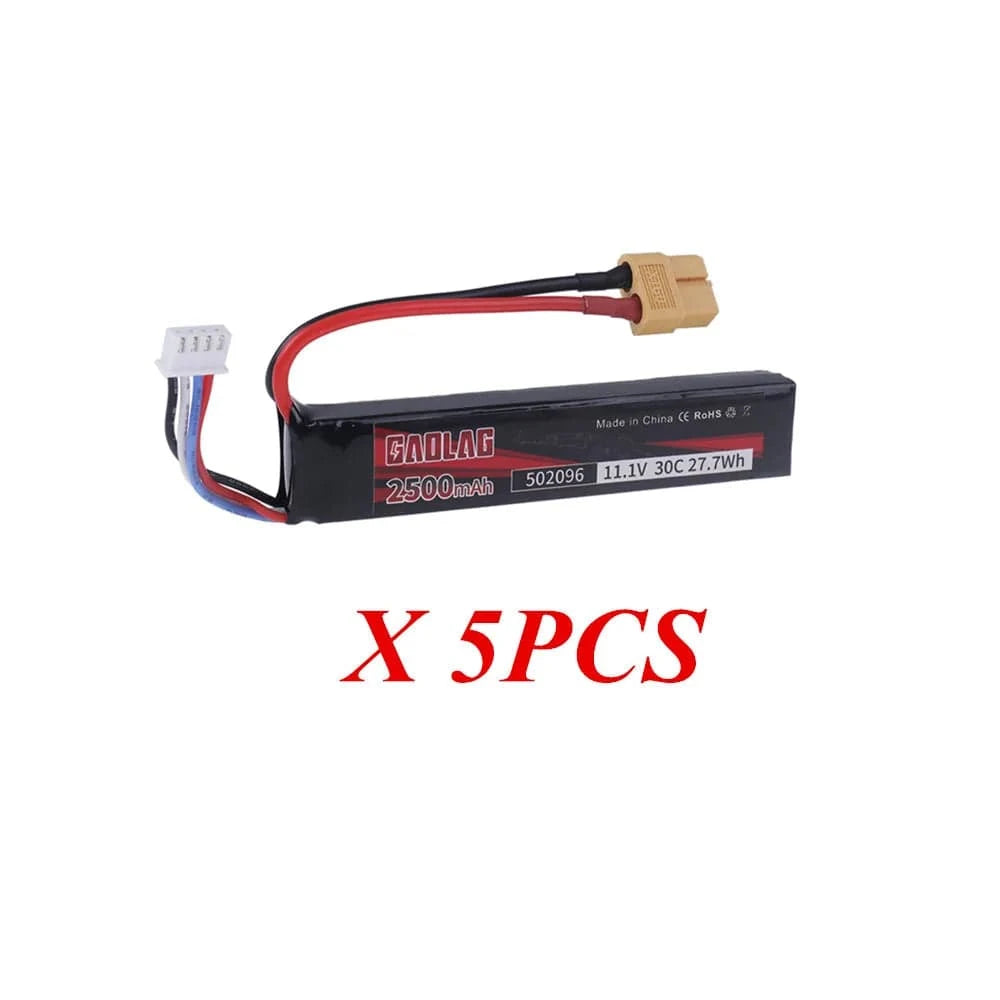 Water Gun Airsoft 11.1V 3S 2500mAh 30C 502096 LiPo battery T/Tamiya/XT30 Plug for Airsoft BB Air Pistol Electric Toys Guns Parts 5pcs XT60