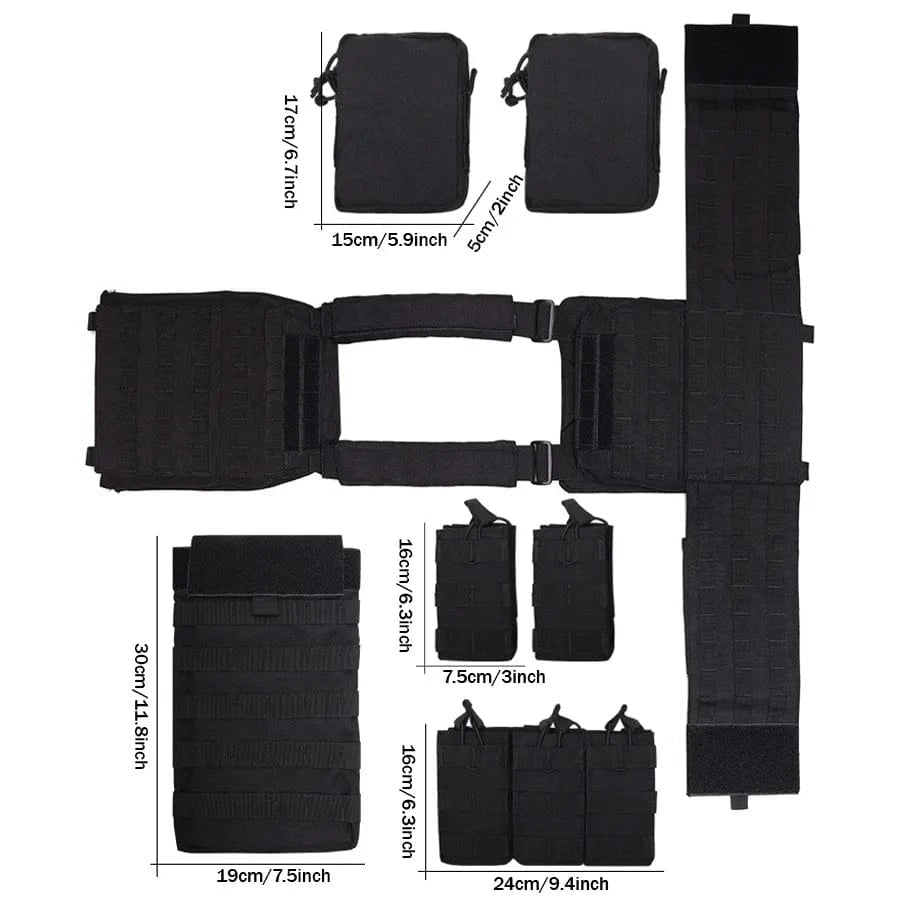 YAKEDA Equipment Vest and Five Piece Bag Training Vest