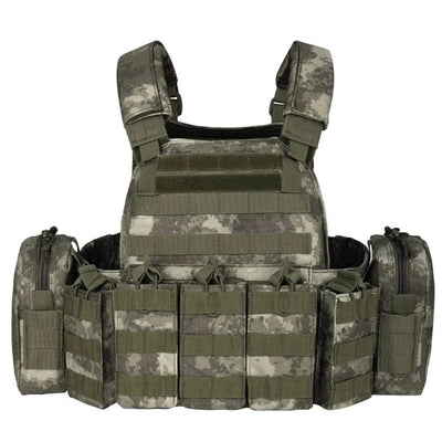 YAKEDA Equipment Vest and Five Piece Bag Training Vest Grey Ruins