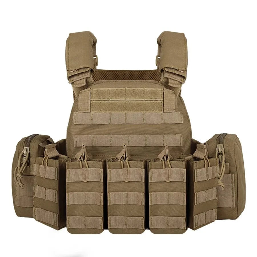 YAKEDA Equipment Vest and Five Piece Bag Training Vest Mud Color