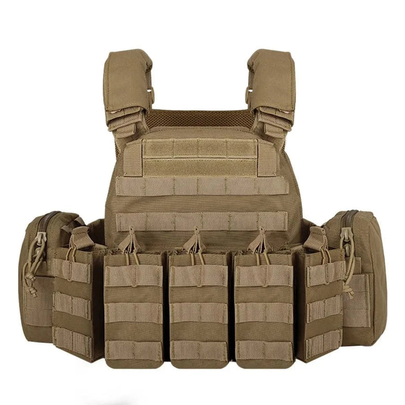 YAKEDA Equipment Vest and Five Piece Bag Training Vest Mud Color
