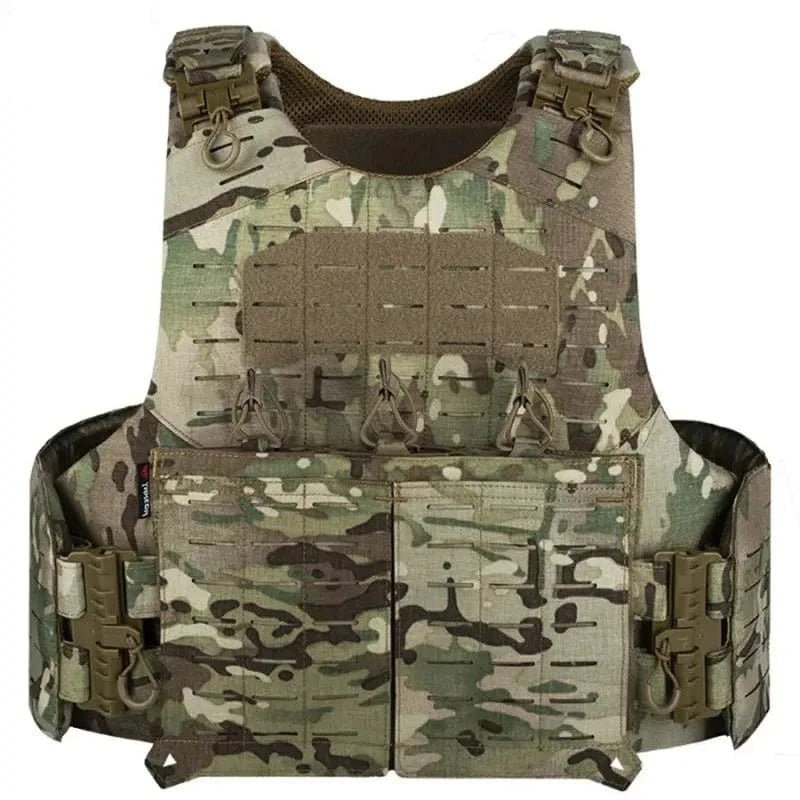 YAKEDA Tactical Vest New Tactical Vest Nylon One-click Quick Release Cutting PALS System Multi-functional Protective Vest CP / CHINA