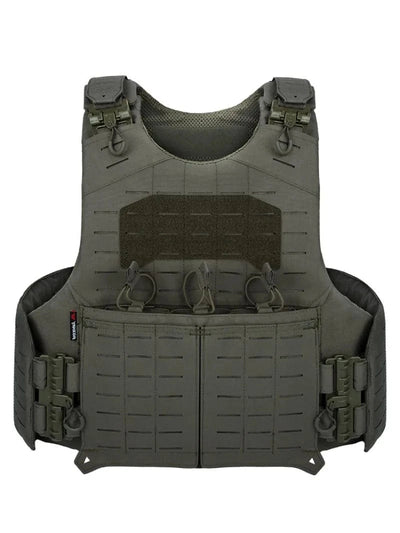 YAKEDA Tactical Vest New Tactical Vest Nylon One-click Quick Release Cutting PALS System Multi-functional Protective Vest Green / CHINA