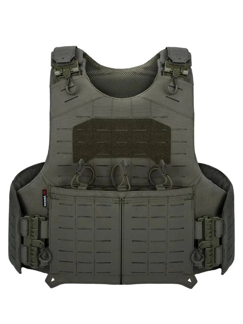 YAKEDA Tactical Vest New Tactical Vest Nylon One-click Quick Release Cutting PALS System Multi-functional Protective Vest Green / CHINA