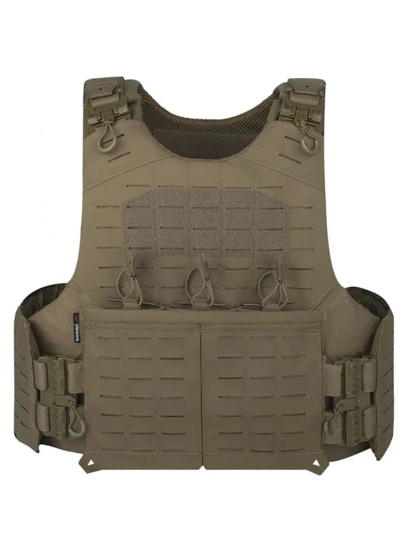 YAKEDA Tactical Vest New Tactical Vest Nylon One-click Quick Release Cutting PALS System Multi-functional Protective Vest Tan / CHINA