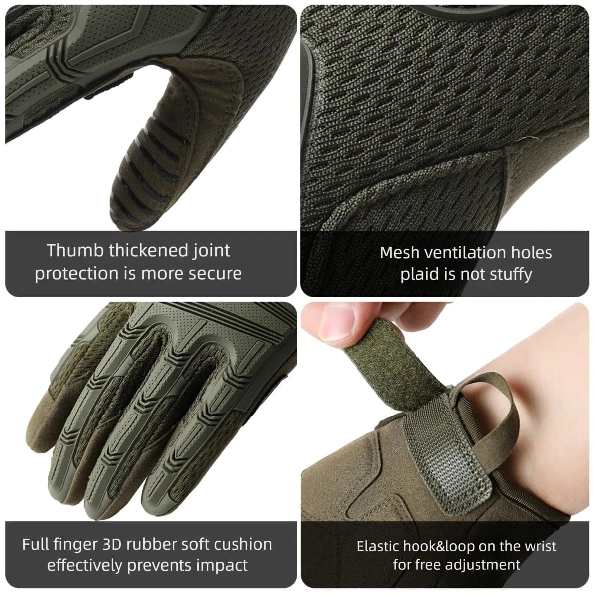 YANBIGUO Tactical Gloves for Men,Touchscreen Motorcycle Gloves with Soft Shell&Palm Pad for Cycling Hunting Camping Climbing