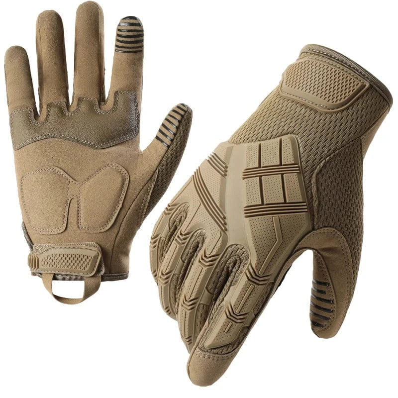 YANBIGUO Tactical Gloves for Men,Touchscreen Motorcycle Gloves with Soft Shell&Palm Pad for Cycling Hunting Camping Climbing Khaki / XL