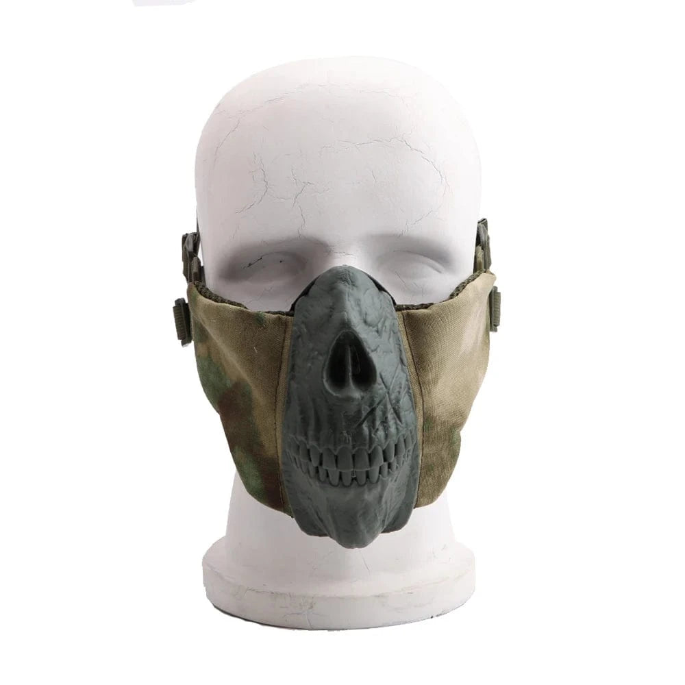 ZLang Tactical Training Half Face Mask for Outdoor Sports Combat Training Military Guard Factical Horror Skull Facemask for Man