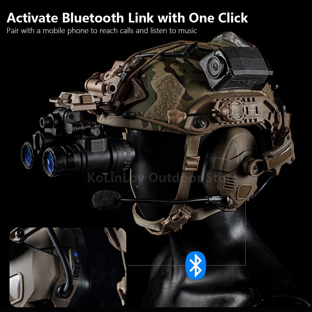 Casque tactique Bluetooth OPS Core ARC et WDM-LOK rechargeable - ACTION AIRSOFT