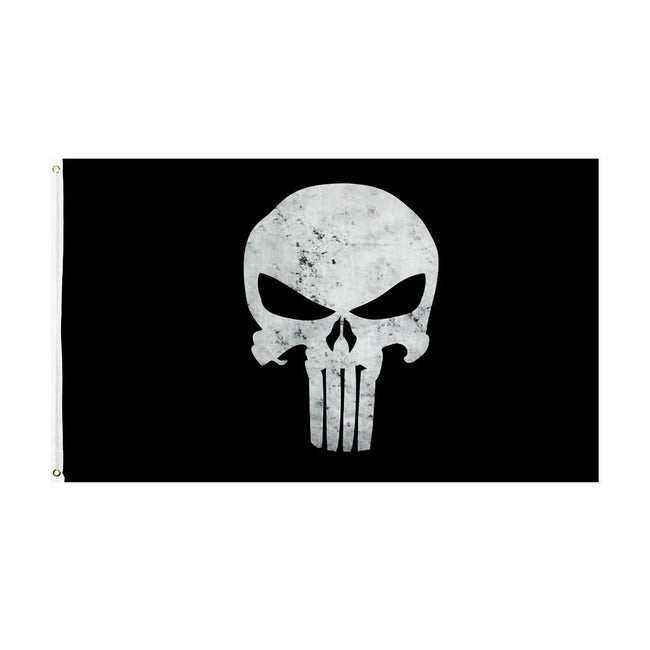 Drapeau Punisher fond noir 60x90cm/90x150cm - ACTION AIRSOFT