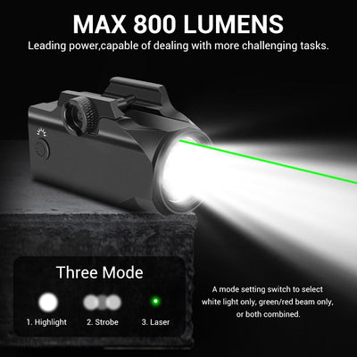 Lampe laser pistolet 800 Lms 20-21mm Tactical WS - ACTION AIRSOFT