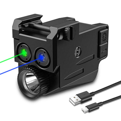 Lampe laser pistolet faisceau bleu USB 500 Lumens - ACTION AIRSOFT