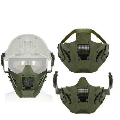 Masque demi-visage Airsoft avec connecteur pour casque - ACTION AIRSOFT