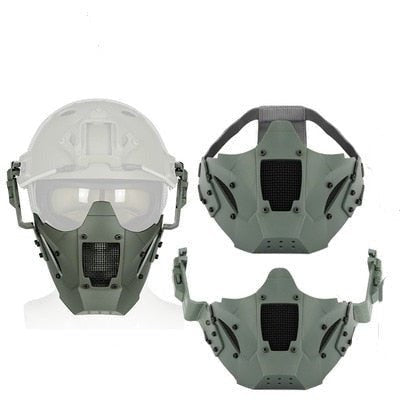 Masque demi-visage Airsoft avec connecteur pour casque - ACTION AIRSOFT