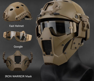 Masque demi-visage avec connecteur casque Iron Warrior MA-95 - ACTION AIRSOFT