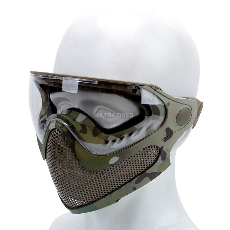 Masque facial complet 3 lentilles casque FAST Ultra Ones - ACTION AIRSOFT