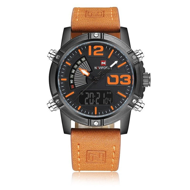 Montre-bracelet analogique NAVIFORCE marron/orange - ACTION AIRSOFT