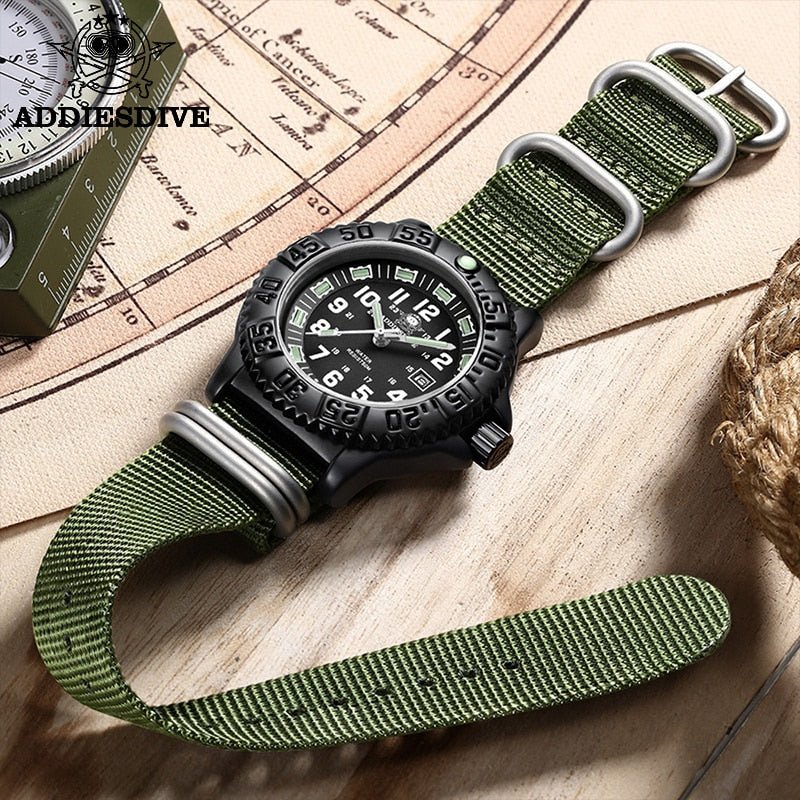 Montre-bracelet militaire tube lumineux Nato ADI - ACTION AIRSOFT