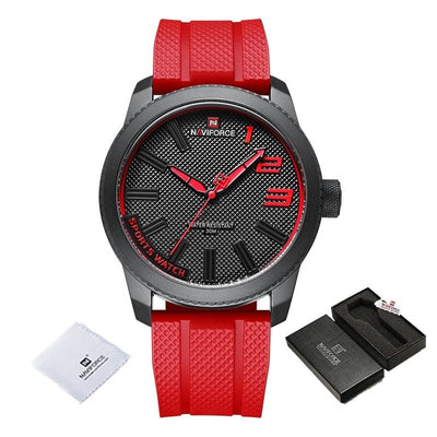 Montre NaviForce NF9222L bracelet silicone rouge - ACTION AIRSOFT