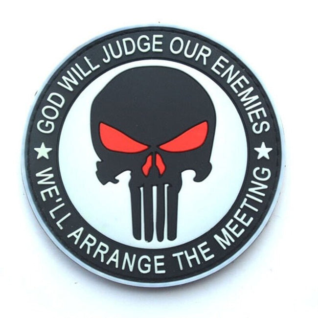 Patch Punisher lumineux PVC crochet OPS - ACTION AIRSOFT