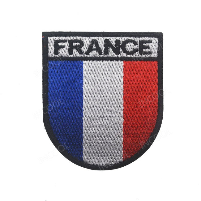 Patchs écusson drapeau Français brodé 6,5 x 7,5 cm - ACTION AIRSOFT